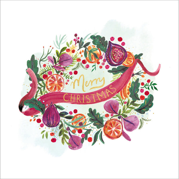 Woodmansterne Wreath Christmas Card image 0