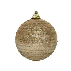 Decoris Foam Bauble with Glitter Lines in Camel Brown image 0