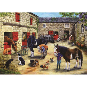 House of Puzzles Farrier's Visit 500 Piece Jigsaw Puzzle image 0