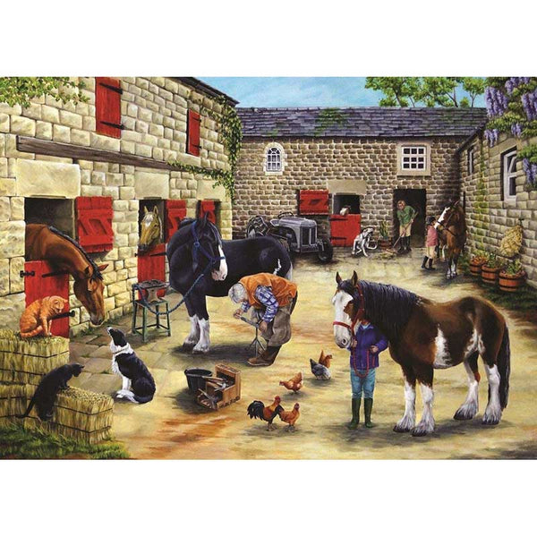 House of Puzzles Farrier's Visit 500 Piece Jigsaw Puzzle image 0