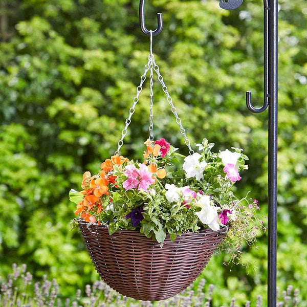 Smart Garden Chestnut Faux Rattan Hanging Basket (14-inch) image 0