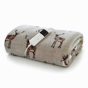 Deyongs Heated Sherpa Throw - Sterling Stag image 2