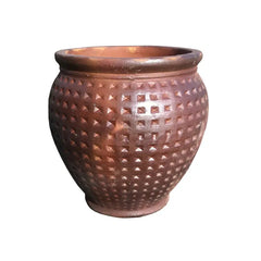 Dimpled Vase Terracotta Pot Small (D33cm x H33cm) image 0