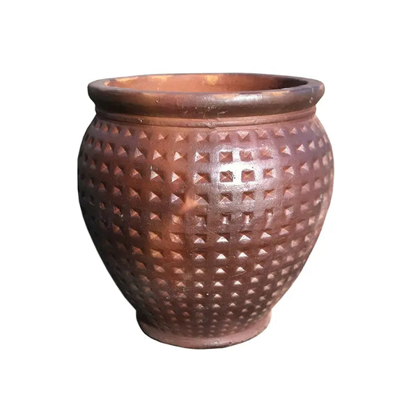 Dimpled Vase Terracotta Pot Small (D33cm x H33cm) image 0