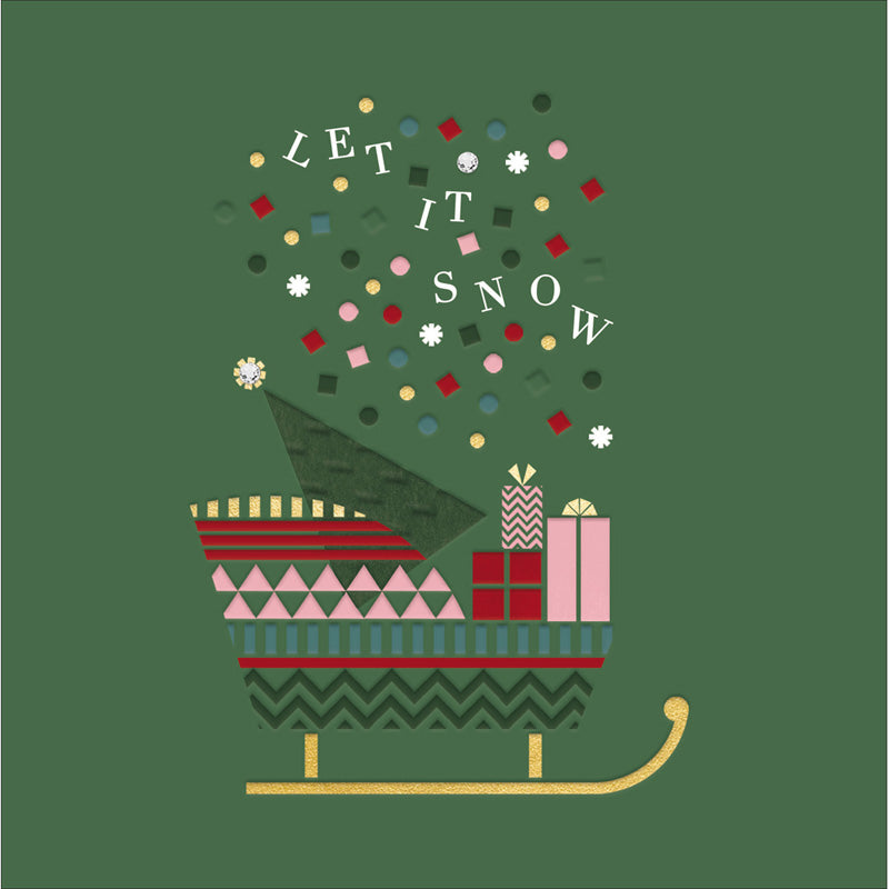 Woodmansterne Xmas Tree On Sleigh Christmas Card image 0