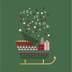 Woodmansterne Xmas Tree On Sleigh Christmas Card image 0