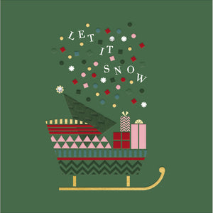 Woodmansterne Xmas Tree On Sleigh Christmas Card image 0
