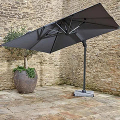 Bramblecrest Chichester 3 x 3m Square Cantilever Parasol in Grey with Granite Base &amp; Cover image 0
