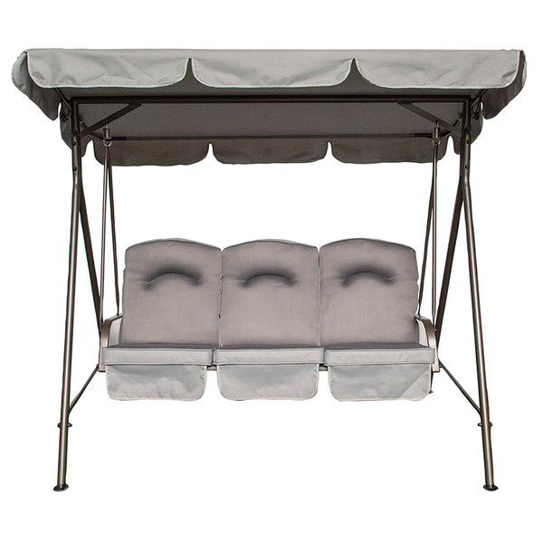 Quest Elite Naples Pro 3-Seater Garden Swing Seat in Grey image 1