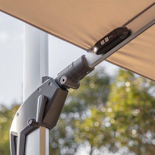 Bramblecrest Worcester 4 x 3m Rectangular Cantilever Parasol in Sand with LED, Granite Base & Cover image 3