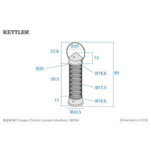 Kettler Kalos Copper Electric Lantern - Medium 84cm image 3