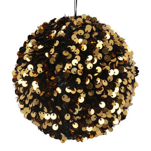 Gisela Graham Black &amp; Gold Sequin Ball image 0