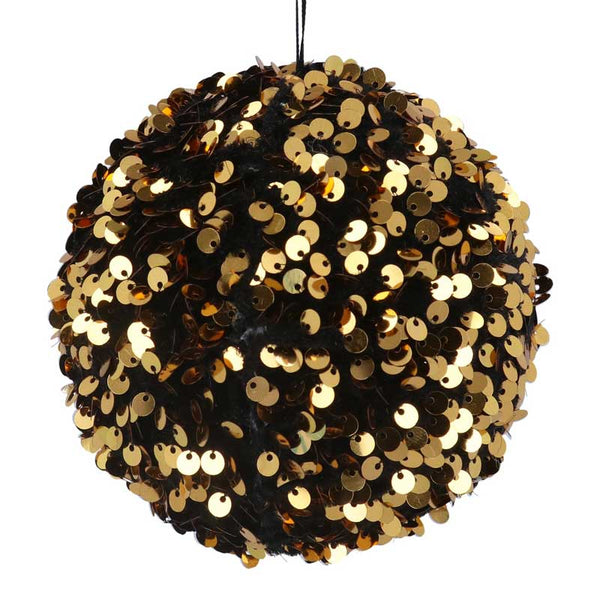 Gisela Graham Black &amp; Gold Sequin Ball image 0