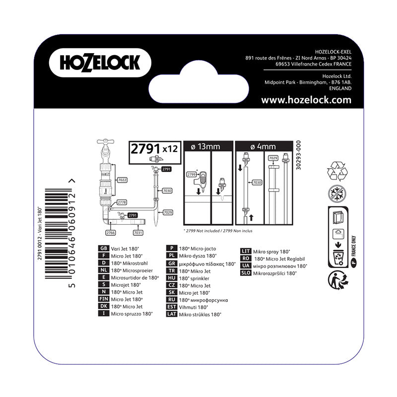 Hozelock 180-Degree Micro Sprinkler (Pack of 12) image 0