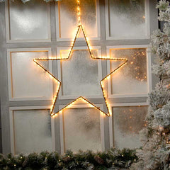 Festive Lit Dewdrop Star with Lit Cable image 0
