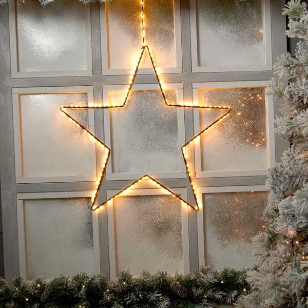 Festive Lit Dewdrop Star with Lit Cable image 0