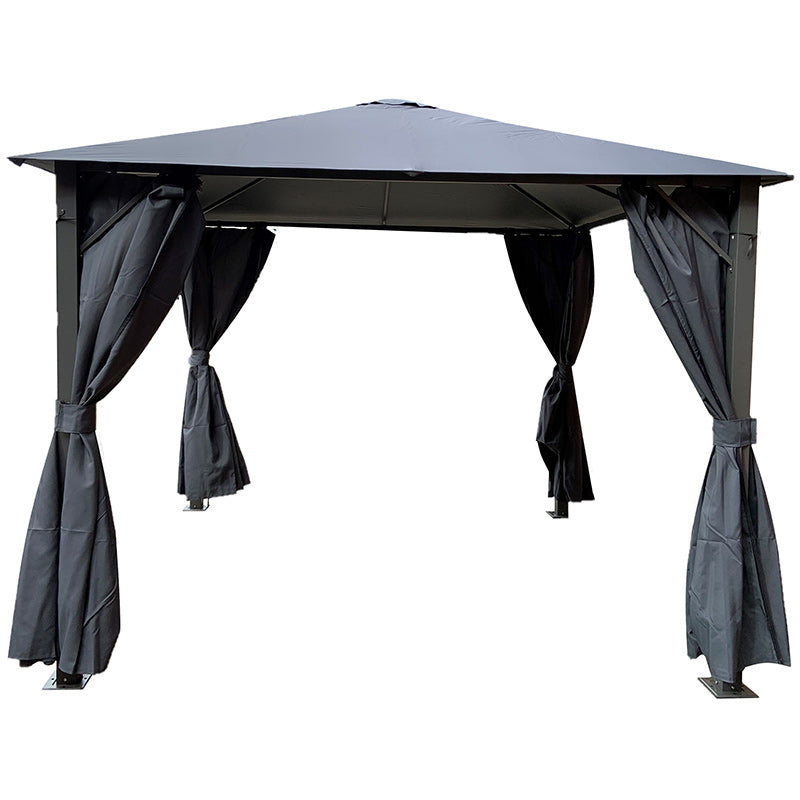 Eden Square Gazebo with Curtains in Grey (3m x 3m) image 0