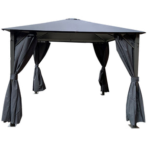 Eden Square Gazebo with Curtains in Grey (3m x 3m) image 0