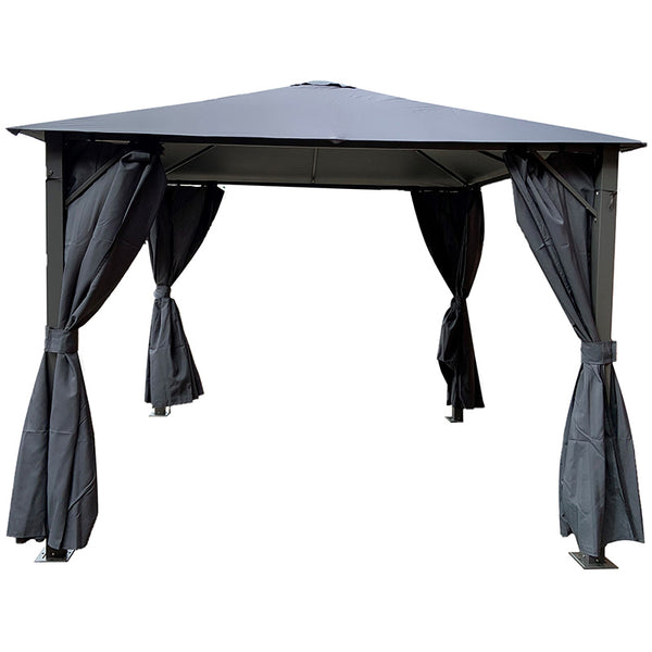 Eden Square Gazebo with Curtains in Grey (3m x 3m) image 0