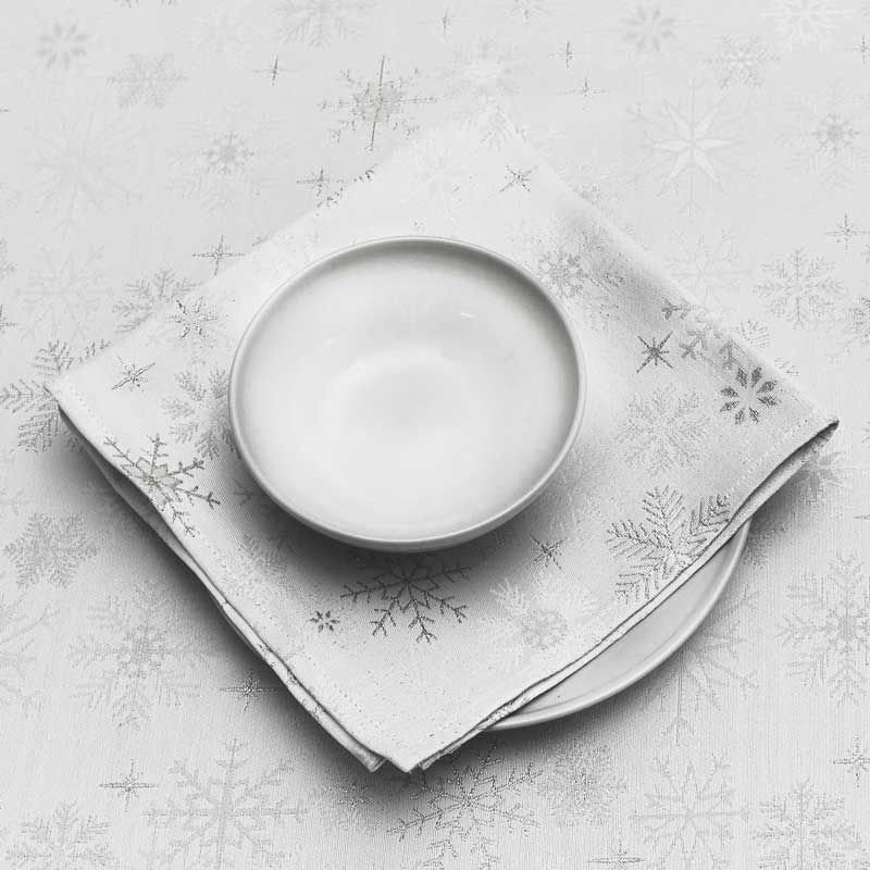 Peggy Wilkins Snow Crystal Napkins - White (Pack of 4) image 0