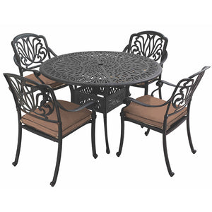 Hartman Amalfi 4 Seat Round Garden Dining Set in Bronze with 2.5m Parasol &amp; 15kg Base image 4