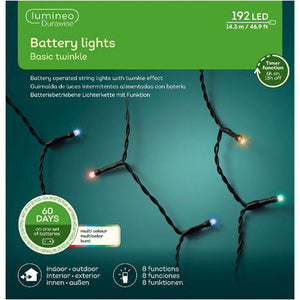 Lumineo 192 Durawise Twinkle LED Battery Lights - Multi-Coloured image 1