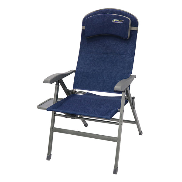 Quest Elite Ragley Pro Comfort Garden Chair in Blue with Side Table &amp; Headrest image 2
