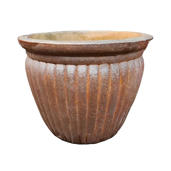 Short Fluted Terracotta Pot Large (D61cm x H45cm) image 0