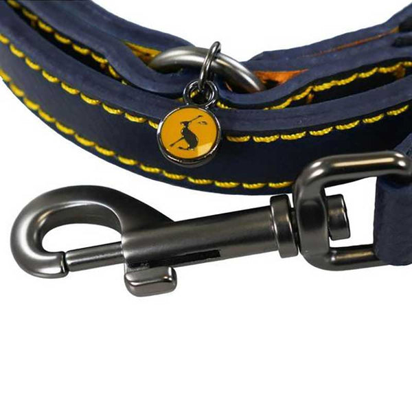 Joules French Navy Leather Dog Lead image 2