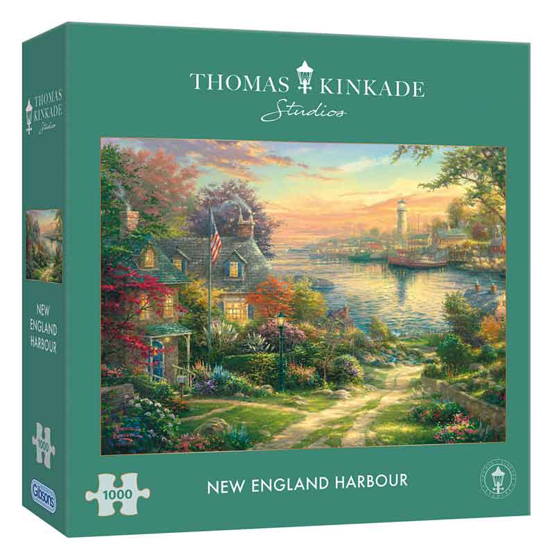 Gibsons Thomas Kinkade New England Harbour 1000 Piece Jigsaw Puzzle image 0