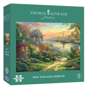 Gibsons Thomas Kinkade New England Harbour 1000 Piece Jigsaw Puzzle image 1