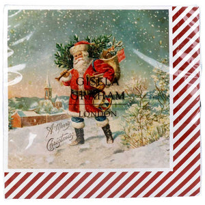 Gisela Graham Paper Napkins - Nostalgia Santa (Pack of 20) image 0