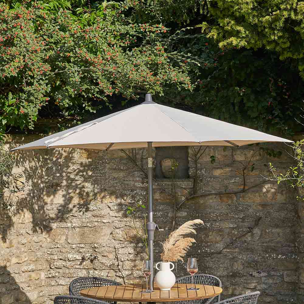 Platinum Riva 2.5m Round Crank & Tilt Parasol – Champagne (Ivory) image 0