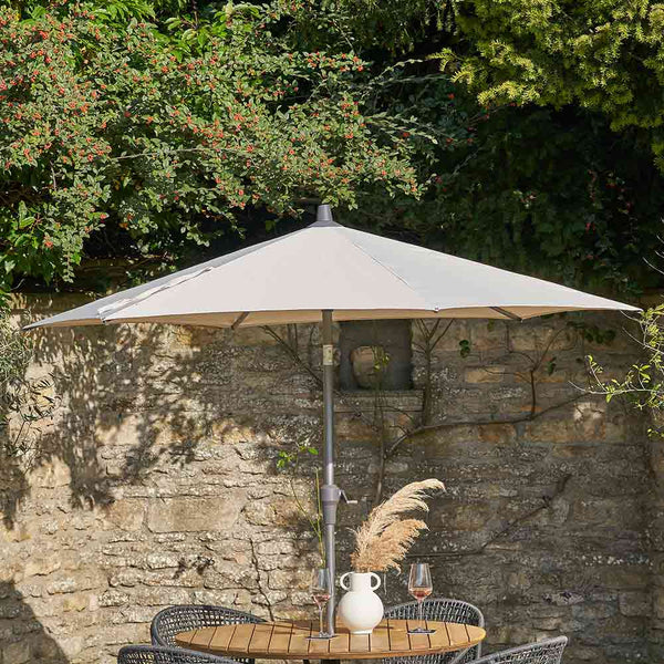 Platinum Riva 2.5m Round Crank & Tilt Parasol – Champagne (Ivory) image 1