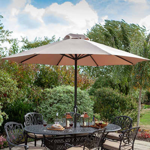 Hartman Amalfi 6 Seat Outdoor Dining Set in Bronze with Oval Table, 3m Parasol &amp; 15kg Base image 3