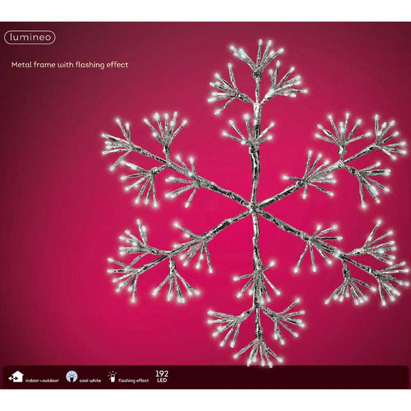 Lumineo LED Flashing Snowflake - Cool White - 48cm image