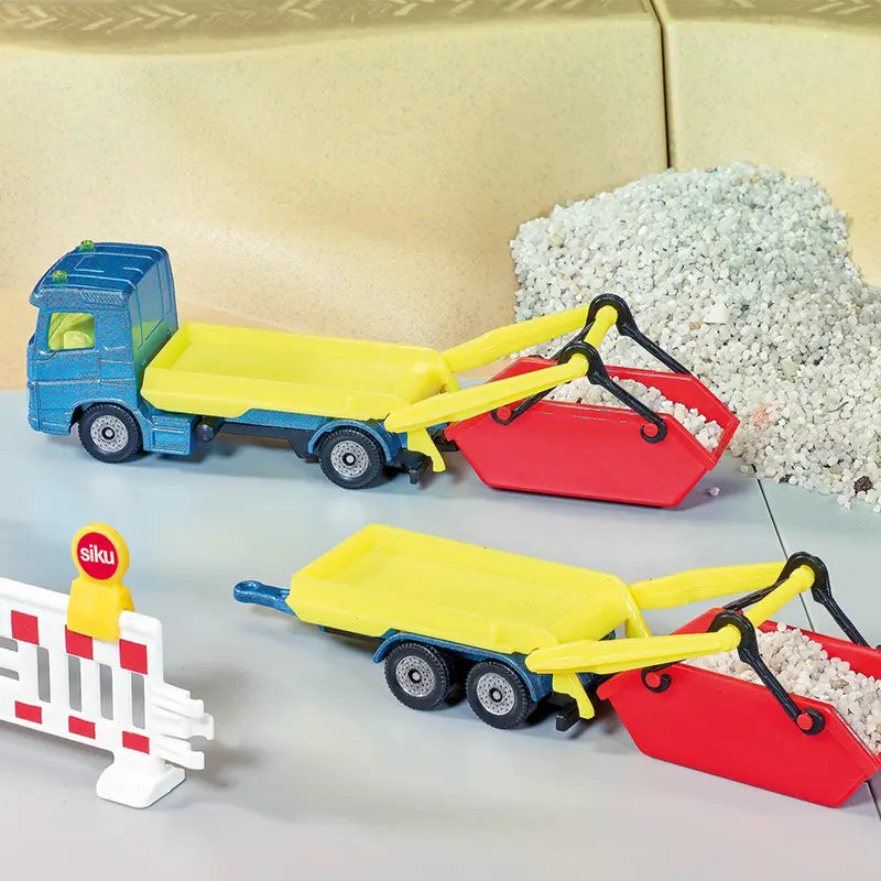 siku 1695 Truck with Skip and Trailer image 0