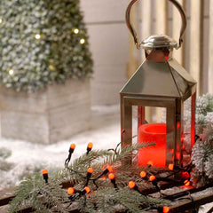 Festive 100 Red Berry LED String Lights with Timer image 0