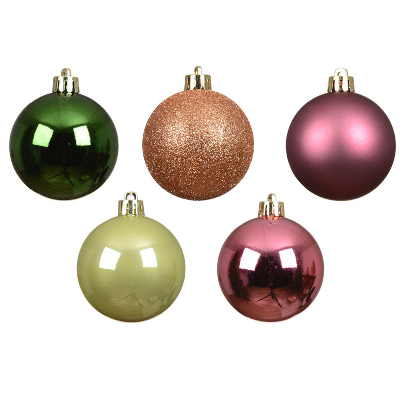 Decoris Botanical Blush Bauble Mix (Pack of 30)