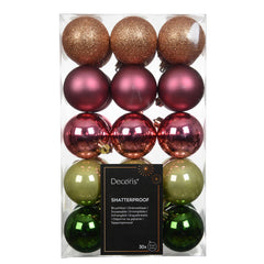 Decoris Botanical Blush Bauble Mix (Pack of 30)