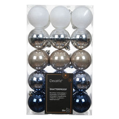 Decoris Arctic Frost Bauble Mix (Pack of 30)