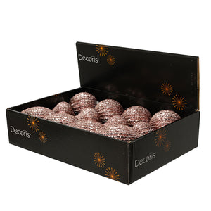 Decoris Blush Pink Foam Sparkle Bauble (Assorted Designs)
