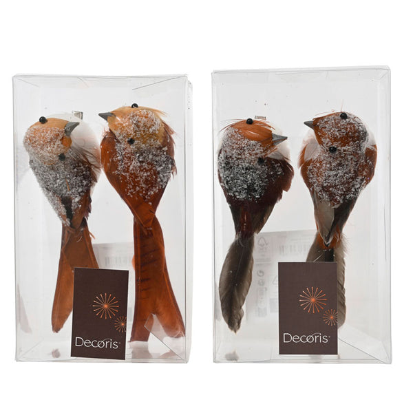 Decoris Brown Bird Clip - Pack of 2 (Assorted Designs)