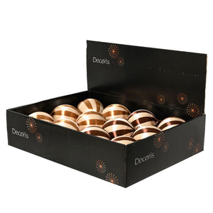 Decoris Silk Stripe Foam Bauble with Tassel in Brown (Assorted Designs)