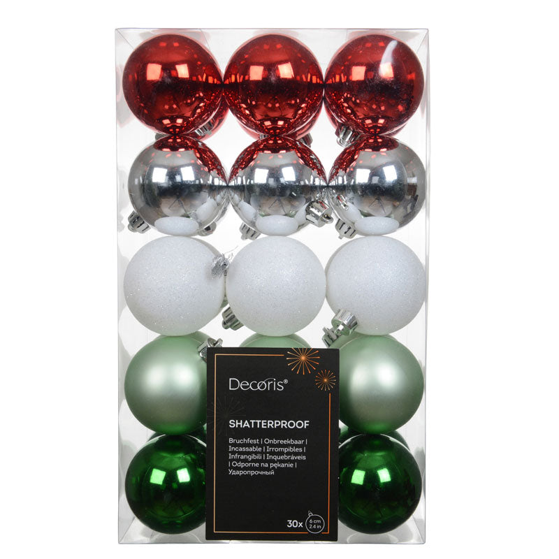 Decoris Candy Cane Lane Bauble Mix (Pack of 30)