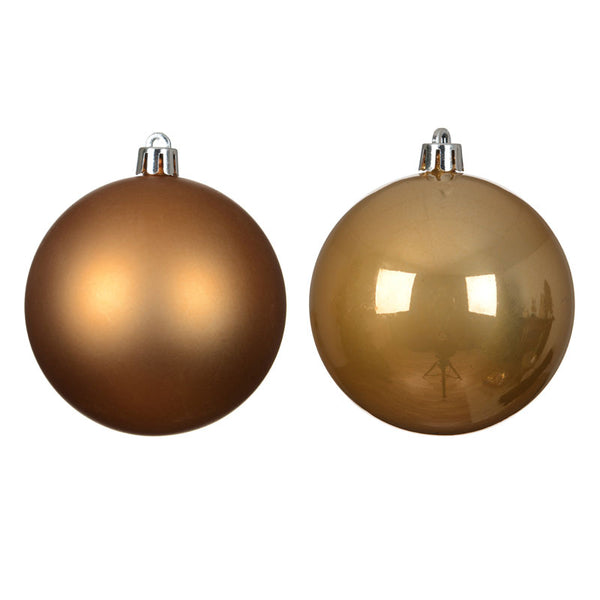Decoris Shatterproof Baubles in Caramel Brown (Pack of 6)