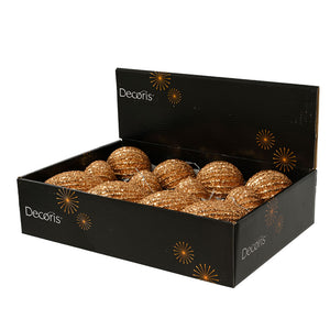 Decoris Caramel Brown Foam Sparkle Bauble (Assorted Designs)