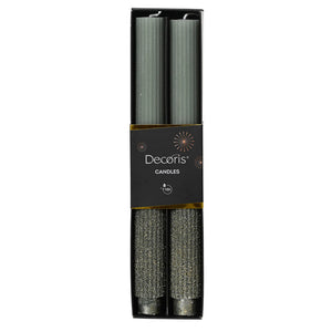 Decoris Fern Frost Dinner Candle (Pack of 2)