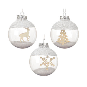 Decoris Frosted Scene Shatterproof Bauble (Assorted Designs)