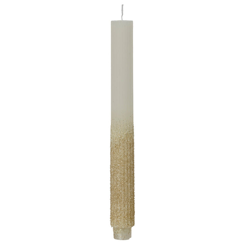 Decoris Gilded Frost Dinner Candle (Pack of 2)